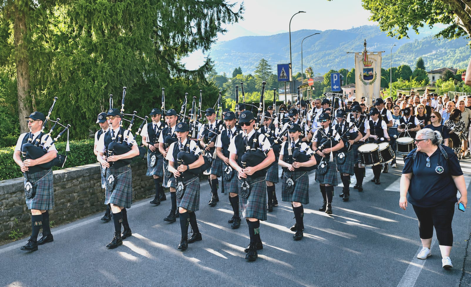 The Isle of Skye Youth Pipe Band at the Scottish Festival in Barga, Italy
