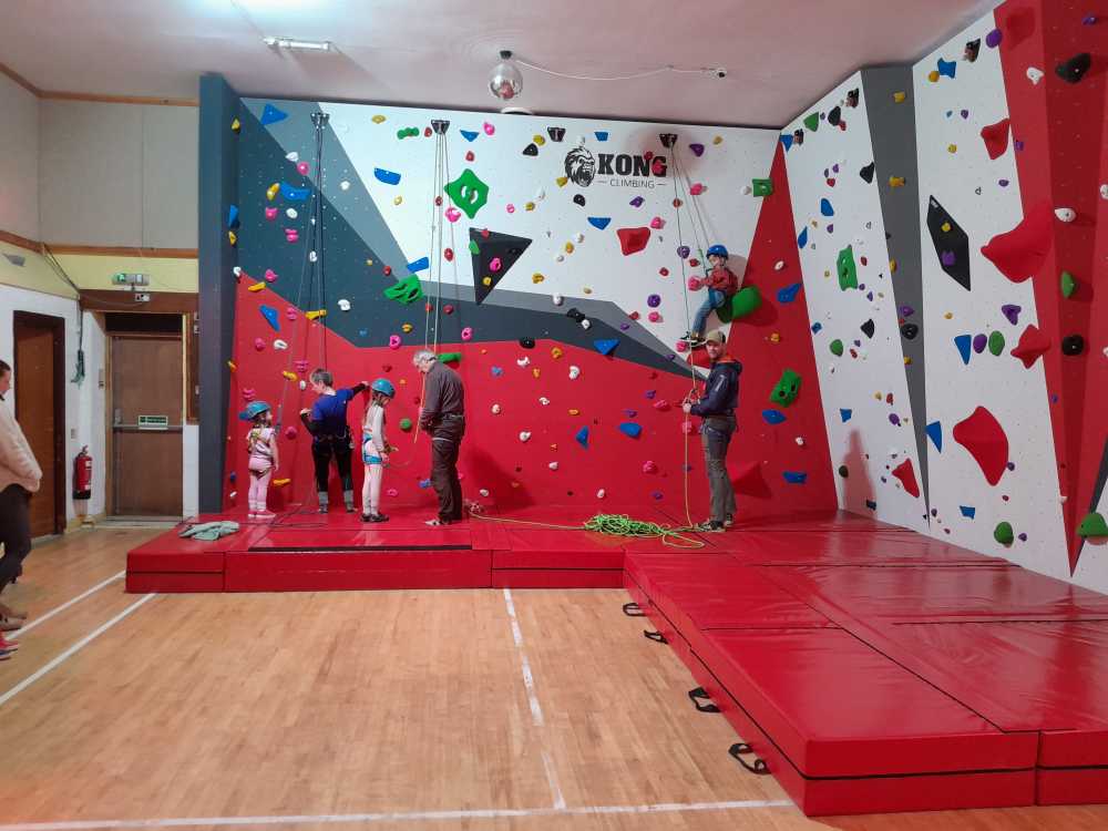 Photo of project that received funding last time - a climbing wall