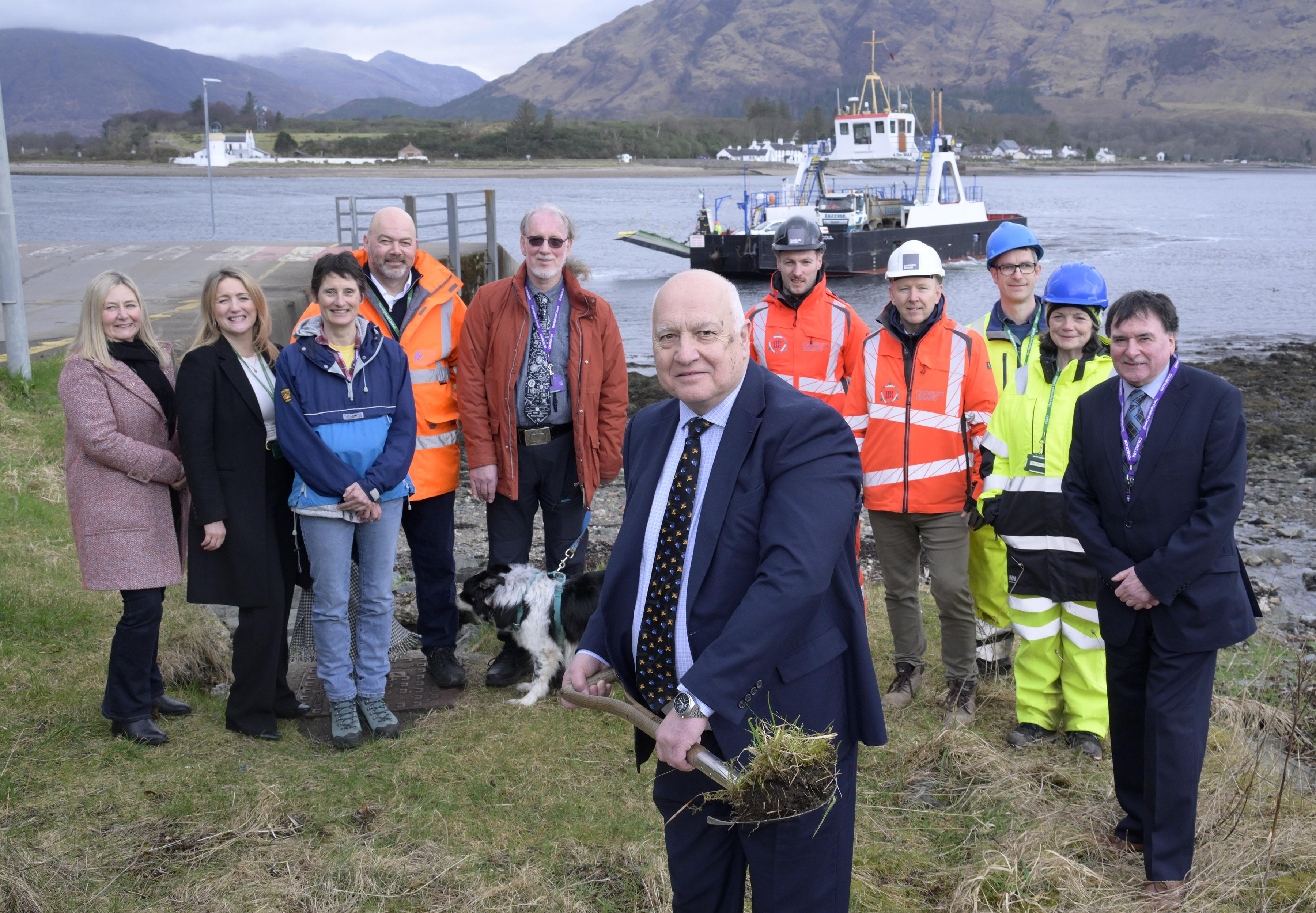 Corran Ferry Infrastructure Improvement Scheme sod-cutting