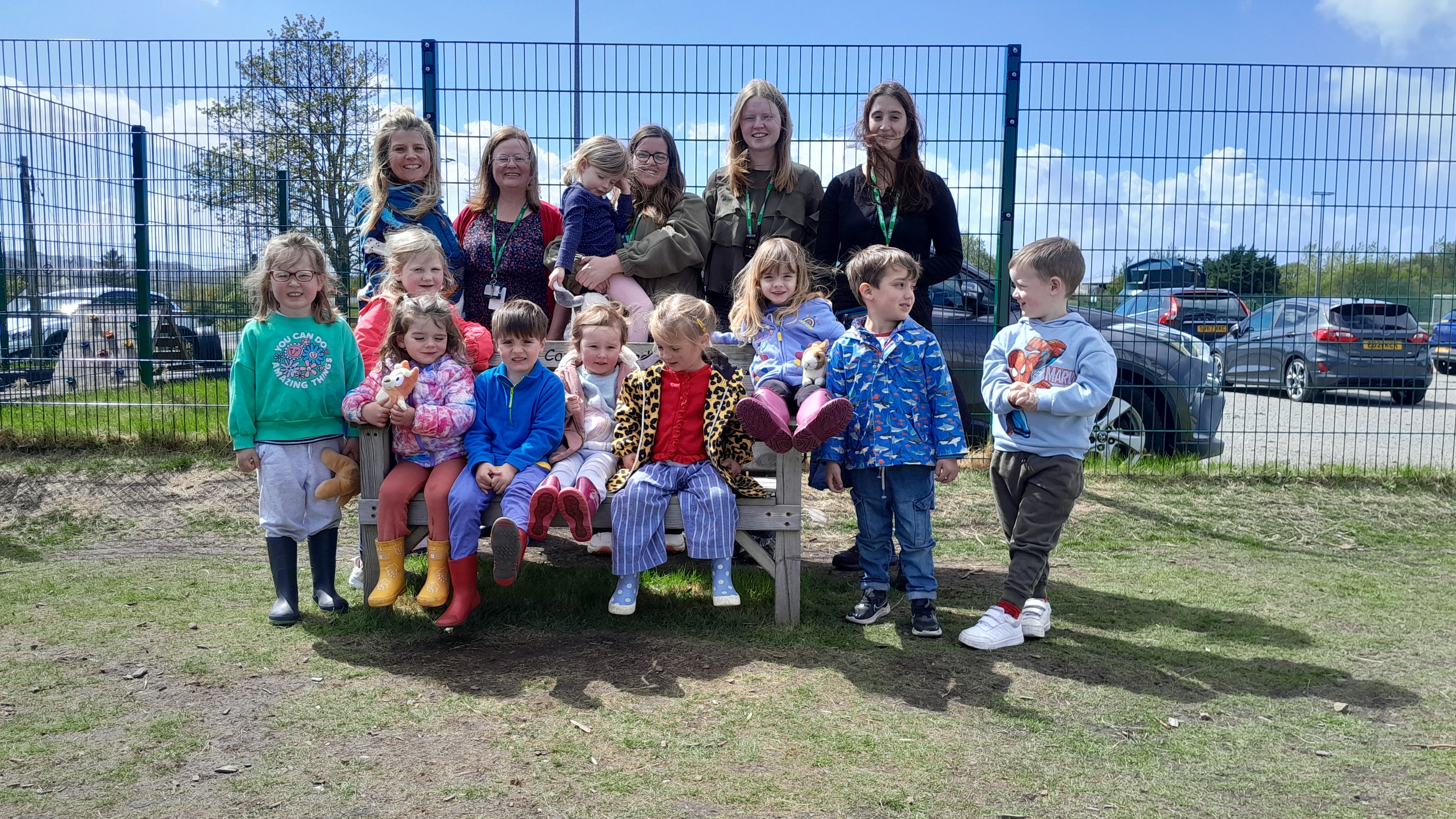 Staff and children at Sgoil Àraich a’ Phluic, the Gaelic medium nursery at Plockton Primary