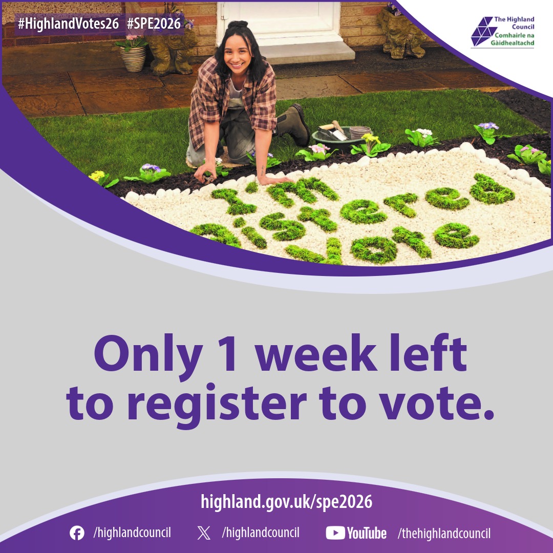 Graphic to highlight one week left to register to vote deadline