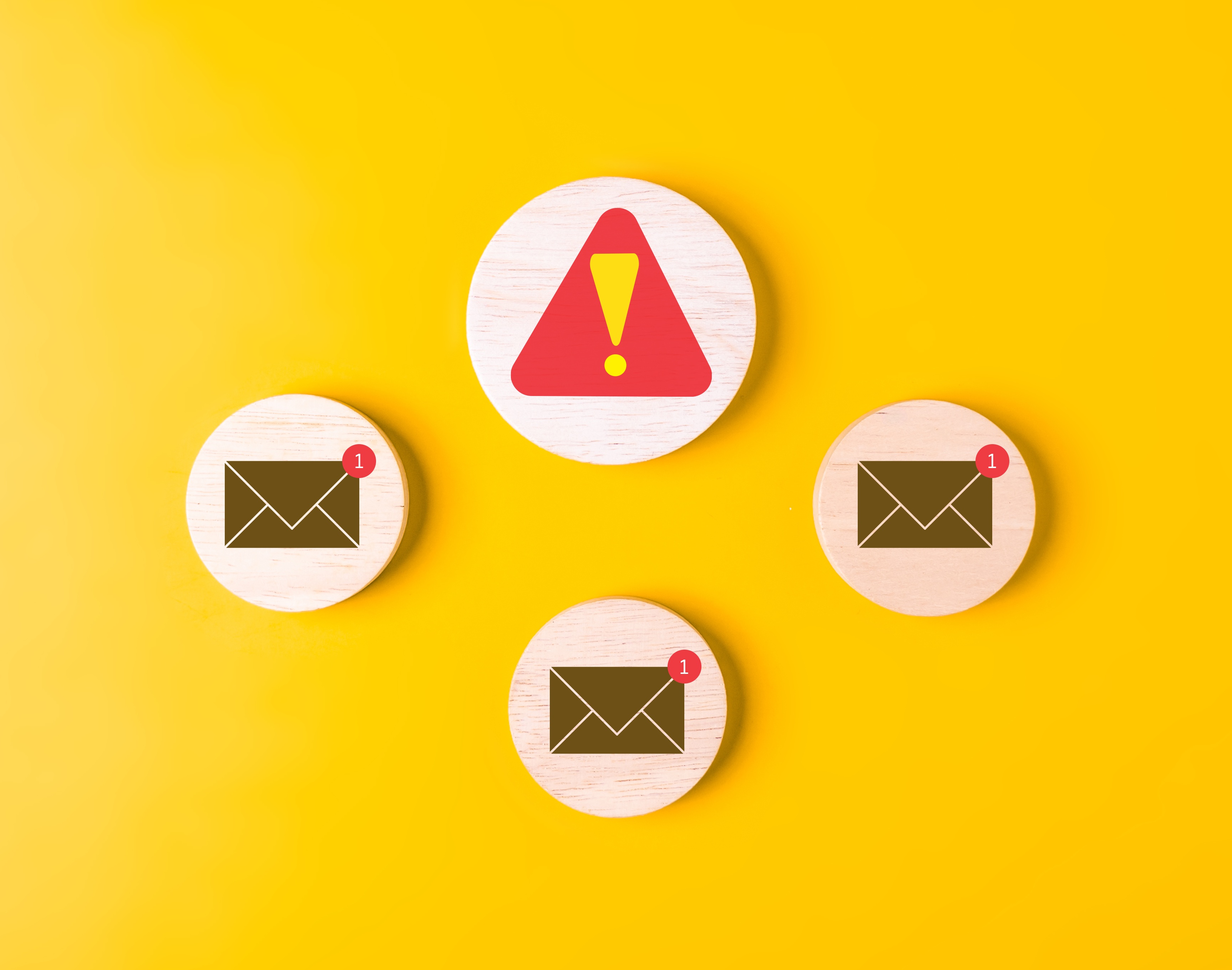 Email alert concept on yellow backdrop 2026 09 24 00 24 01 utc