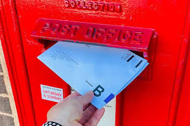 Photo of postal ballot getting posted